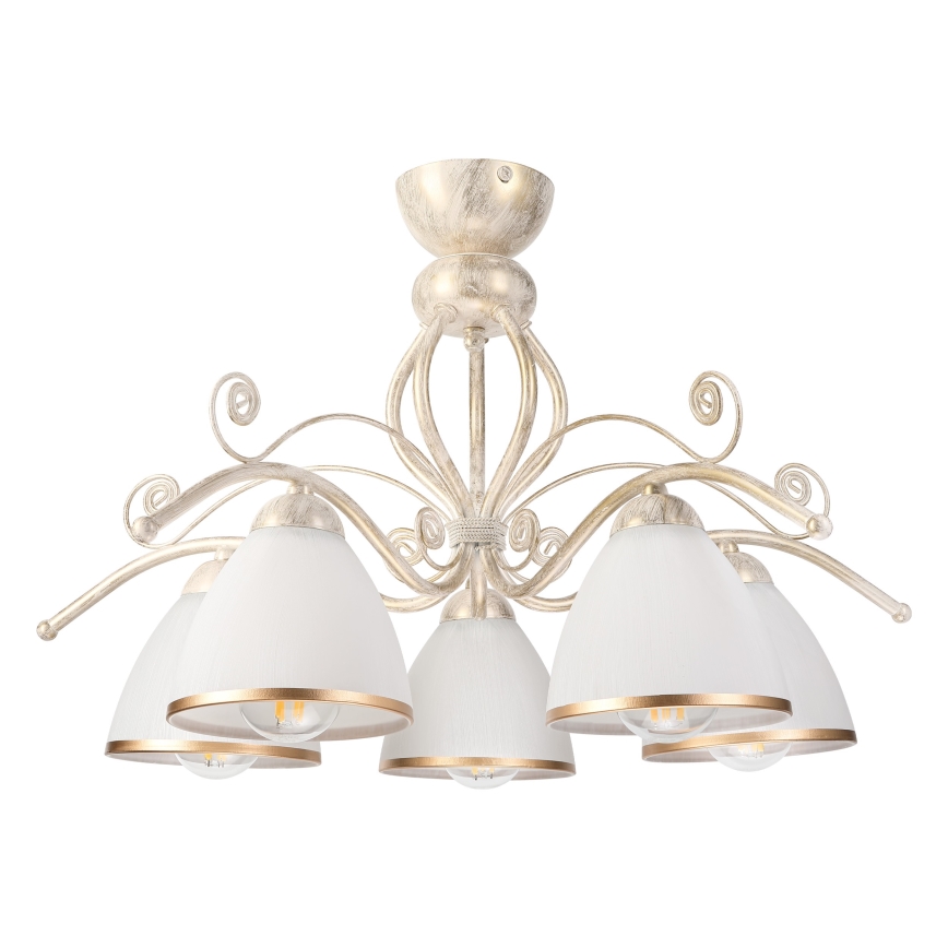 Brilagi - ANTICO LED Surface-Mounted Chandelier 5xE27/60W/230V 3000K White Patina