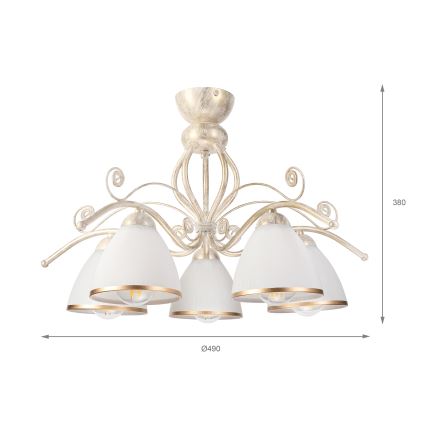 Brilagi - ANTICO LED Surface-Mounted Chandelier 5xE27/60W/230V 3000K White Patina