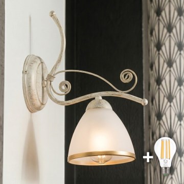 Brilagi - ANTICO LED Wall Lamp 1xE27/60W/230V, White Patina