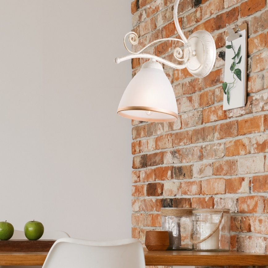 Brilagi - ANTICO LED Wall Lamp 1xE27/60W/230V, White Patina