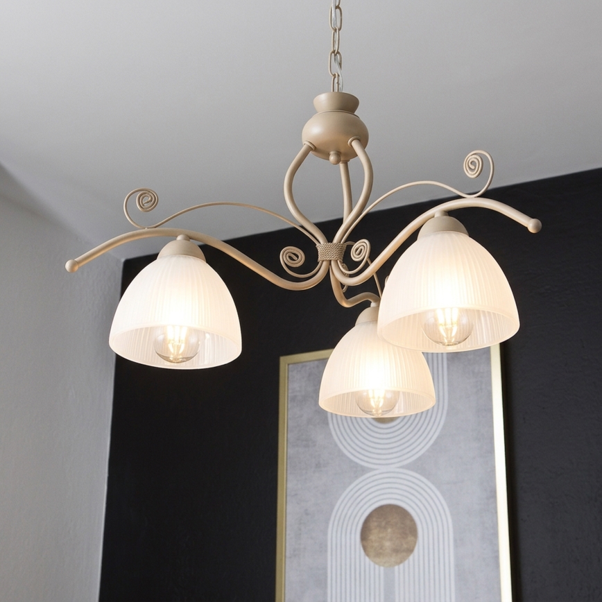 Brilagi - ANTICO MODERN chain-hung chandelier 3xE27/60W/230V beige