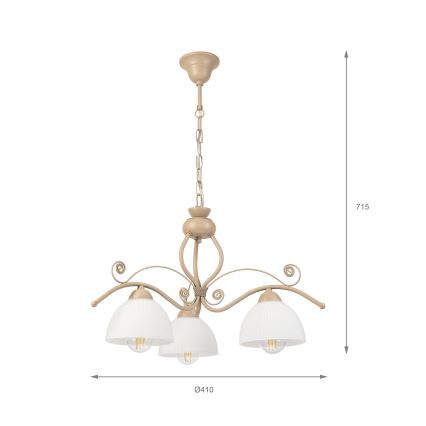 Brilagi - ANTICO MODERN chain-hung chandelier 3xE27/60W/230V beige