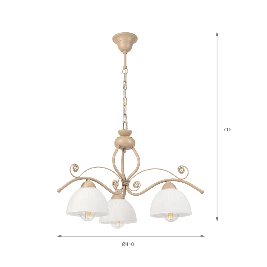 Brilagi - ANTICO MODERN chain-hung chandelier 3xE27/60W/230V beige
