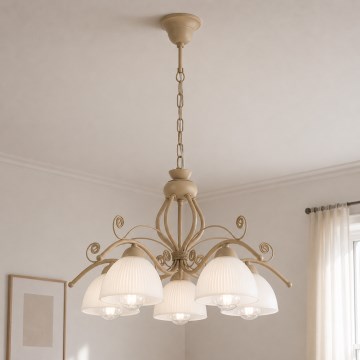 Brilagi - ANTICO MODERN chain-hung chandelier 5xE27/60W/230V beige