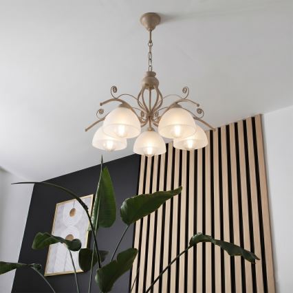 Brilagi - ANTICO MODERN chain-hung chandelier 5xE27/60W/230V beige