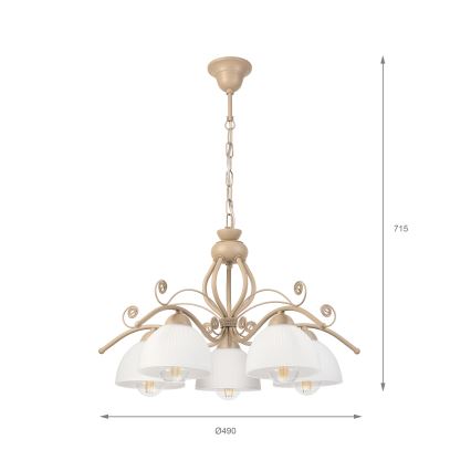 Brilagi - ANTICO MODERN chain-hung chandelier 5xE27/60W/230V beige