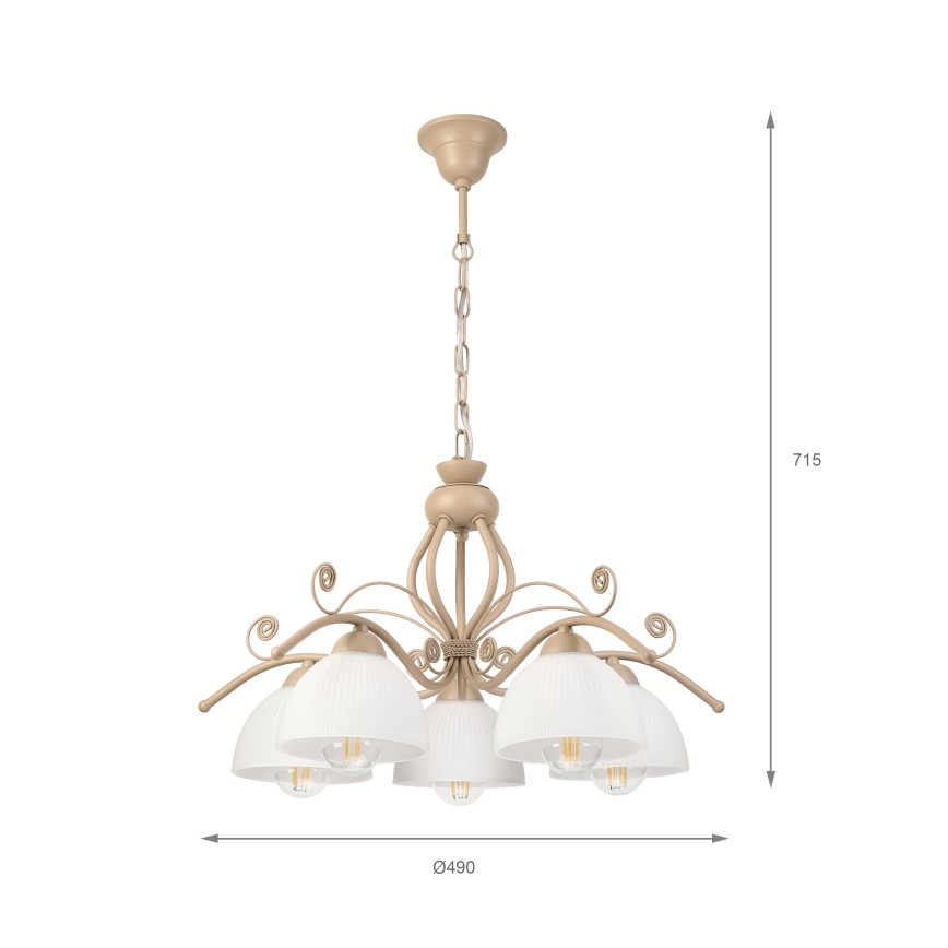 Brilagi - ANTICO MODERN chain-hung chandelier 5xE27/60W/230V beige