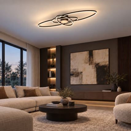 BRILAGI - Dimmable LED ceiling light APOLLO LED/58W/230V 3000-6500K 43,2x101,2 cm černá + dálkové ovládání