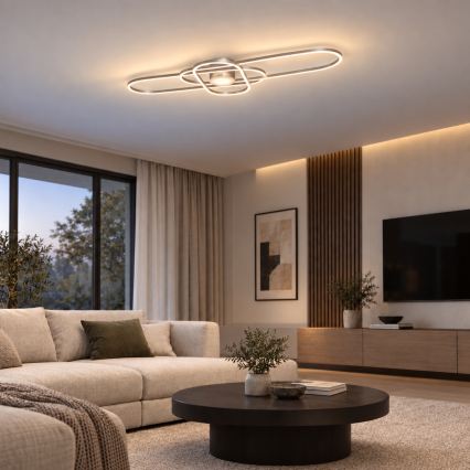 BRILAGI - APOLLO LED dimmable ceiling light LED/58W/230V 3000-6500K 43.2x101.2 cm matte chrome + remote control