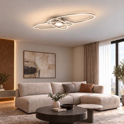 BRILAGI - APOLLO Dimmable LED Ceiling Light LED/58W/230V 3000-6500K 43,2x101,2 cm Matte Chrome + Remote Control