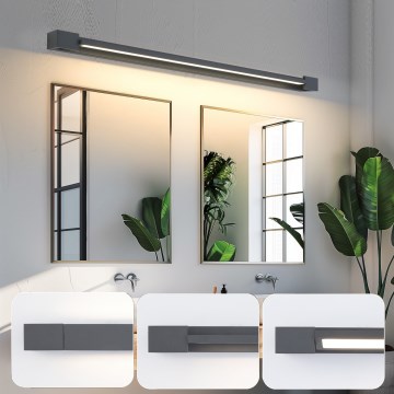 Brilagi - AQUA LINE Bathroom Mirror LED Light 36W/230V 120 cm IP44 Anthracite CRI 90