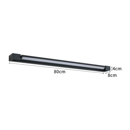 BRILAGI - AQUA LINE LED Bathroom Mirror Light LED/20W/230V 80 cm IP44 Black CRI 90