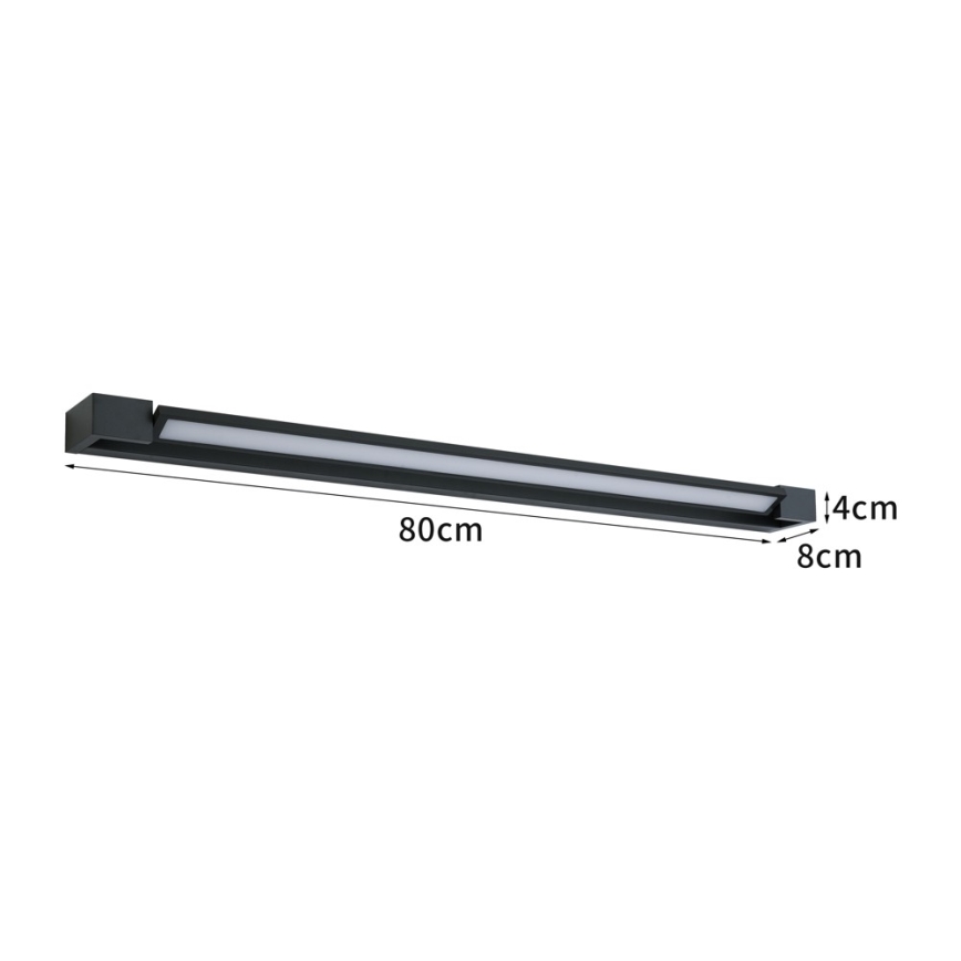 BRILAGI - AQUA LINE LED Bathroom Mirror Light LED/20W/230V 80 cm IP44 Black CRI 90