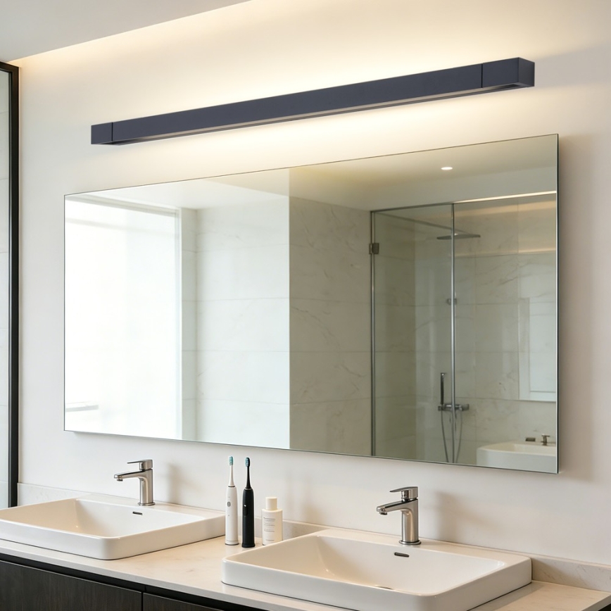BRILAGI - AQUA LINE LED Bathroom Mirror Light 28W/230V 100 cm IP44 Black CRI 90