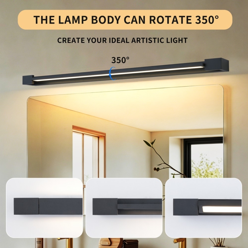 BRILAGI - AQUA LINE LED Bathroom Mirror Light 28W/230V 100 cm IP44 Black CRI 90