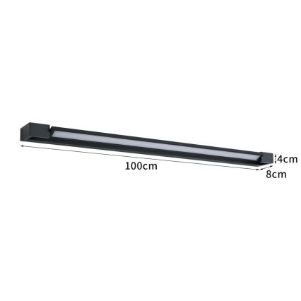 BRILAGI - AQUA LINE LED Bathroom Mirror Light 28W/230V 100 cm IP44 Black CRI 90