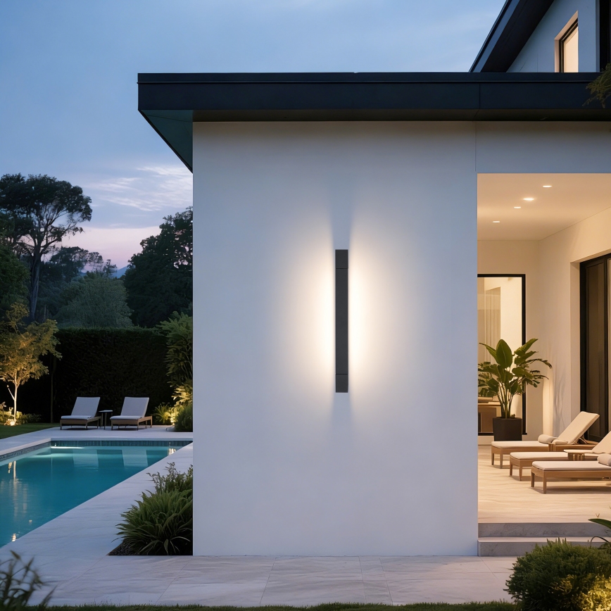 Brilagi - AQUA LINE LED Outdoor Wall Light, 12W/230V, 45 cm, IP44, Anthracite, CRI 90