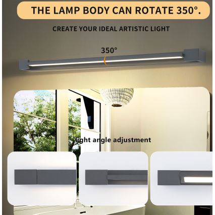 Brilagi - AQUA LINE LED Outdoor Wall Light LED/24W/230V 90 cm IP44 Anthracite CRI 90