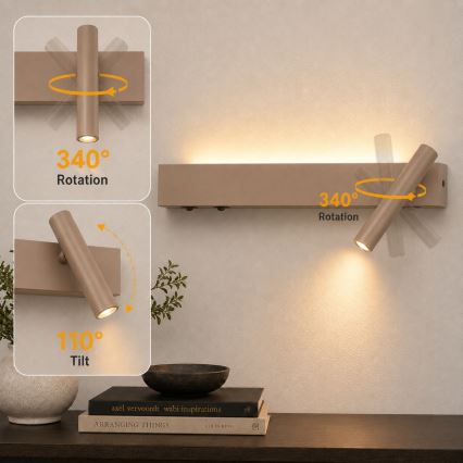 BRILAGI - ARLIX LED Wall-Mounted Spotlight LED/3W/230V + LED/7W, Beige, CRI 90
