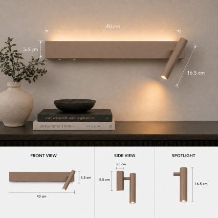 BRILAGI - ARLIX LED Wall-Mounted Spotlight LED/3W/230V + LED/7W, Beige, CRI 90