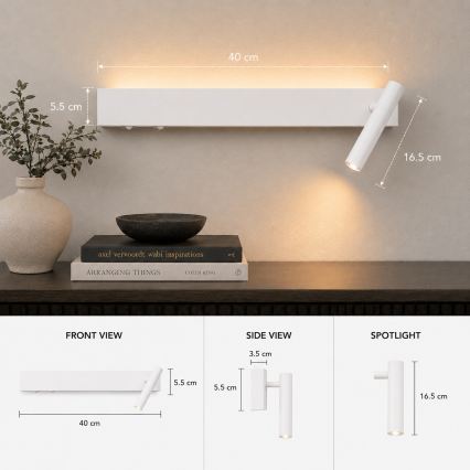 BRILAGI - ARLIX LED Wall Spotlight LED/3W/230V + LED/7W, White, CRI 90