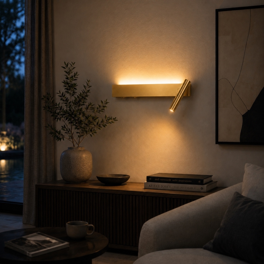 BRILAGI - ARLIX Wall-mounted LED Spotlight LED/3W/230V + LED/7W, Gold, CRI 90