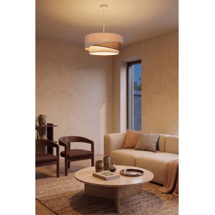 Brilagi - ARROW cable-hung pendant light 1xE27/60W/230V Ø 45 cm beige/brown/white