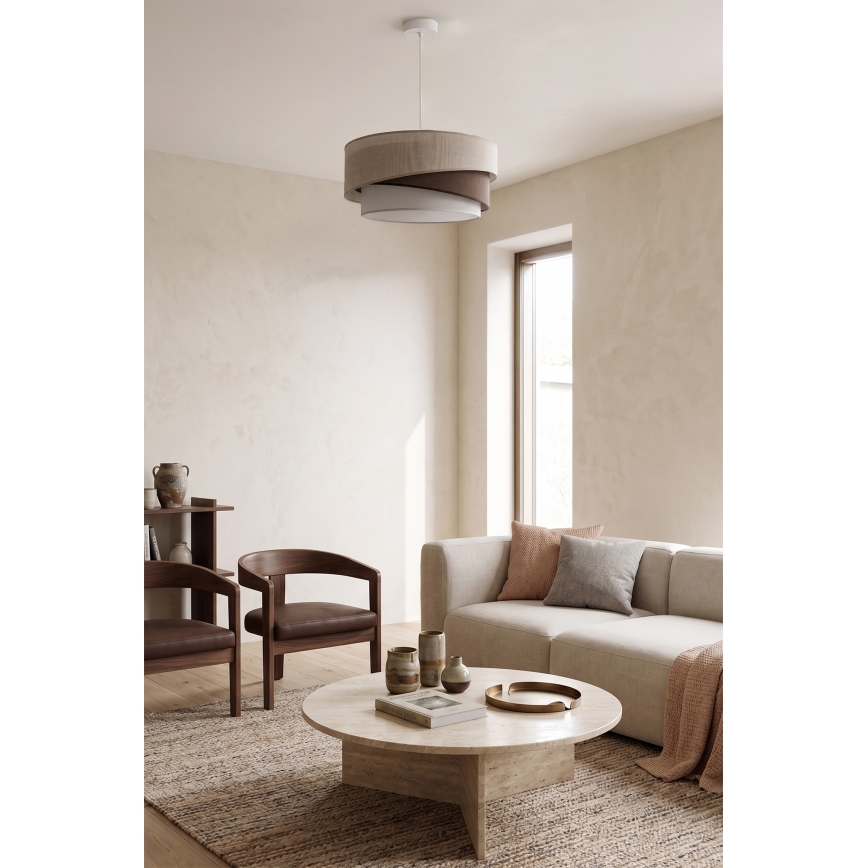 Brilagi - ARROW cable-hung pendant light 1xE27/60W/230V Ø 45 cm beige/brown/white
