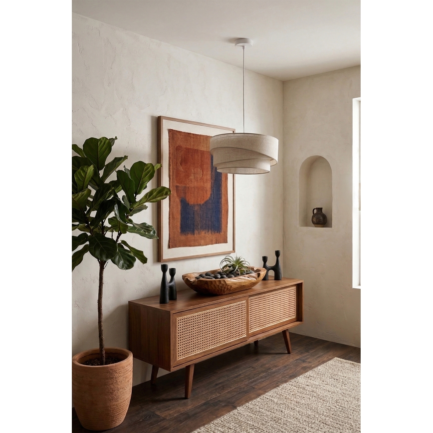 Brilagi - ARROW Cable Pendant 1xE27/60W/230V Ø 45 cm beige