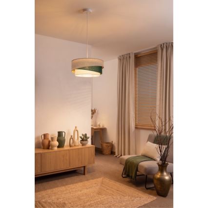 Brilagi - ARROW Cable Pendant Lamp 1xE27/60W/230V Ø 45 cm beige/green/white