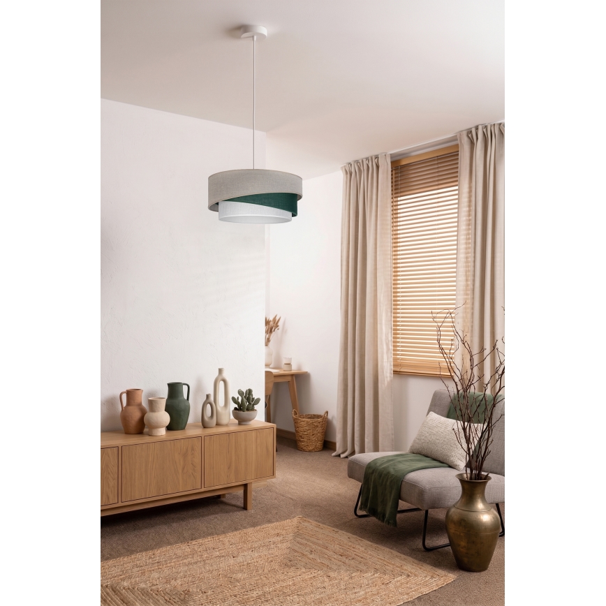 Brilagi - ARROW Cable Pendant Lamp 1xE27/60W/230V Ø 45 cm beige/green/white