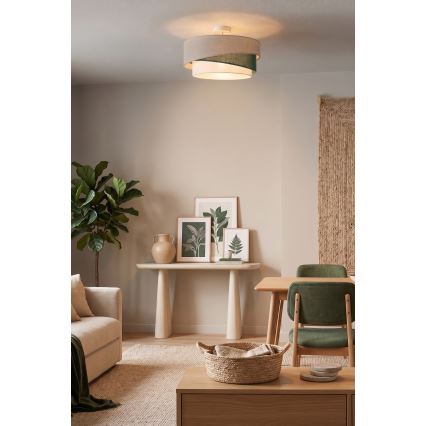 Brilagi - ARROW Flush-Mount Ceiling Light 1x E27/60W/230V, Ø45 cm, Beige/Green/White