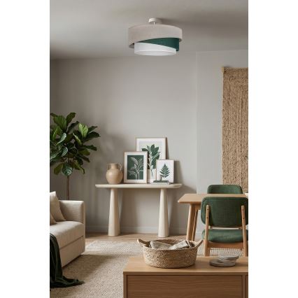 Brilagi - ARROW Flush-Mount Ceiling Light 1x E27/60W/230V, Ø45 cm, Beige/Green/White