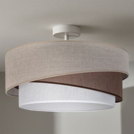Brilagi - ARROW Flush-Mount Ceiling Light 1xE27/60W/230V Ø 45 cm Beige/Brown/White