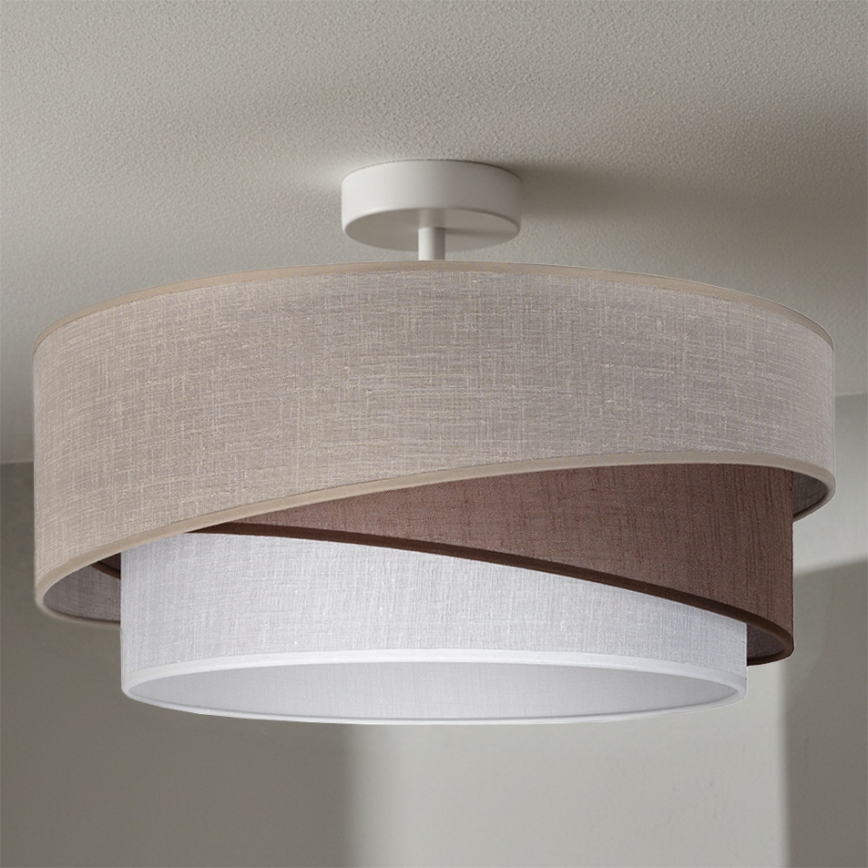 Brilagi - ARROW Flush-Mount Ceiling Light 1xE27/60W/230V Ø 45 cm Beige/Brown/White