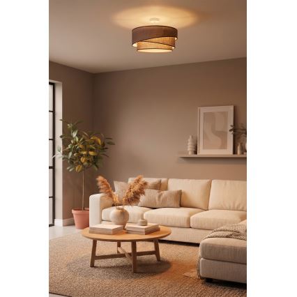 Brilagi - ARROW Flush-Mount Ceiling Light 1xE27/60W/230V Ø 45 cm Brown