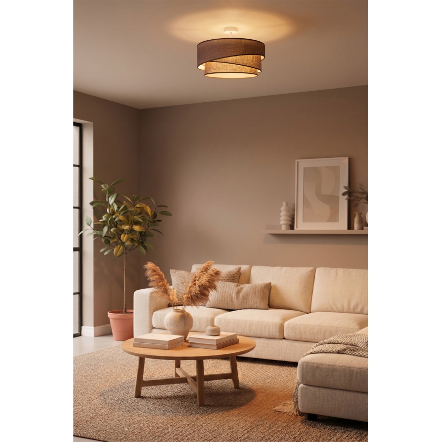 Brilagi - ARROW Flush-Mount Ceiling Light 1xE27/60W/230V Ø 45 cm Brown