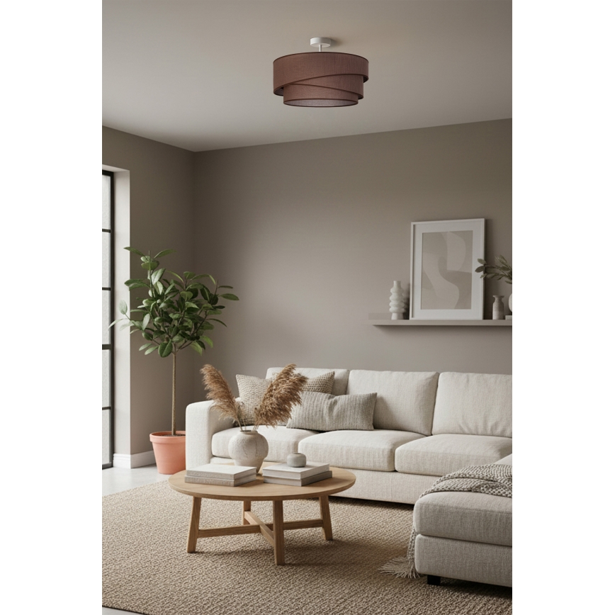 Brilagi - ARROW Flush-Mount Ceiling Light 1xE27/60W/230V Ø 45 cm Brown
