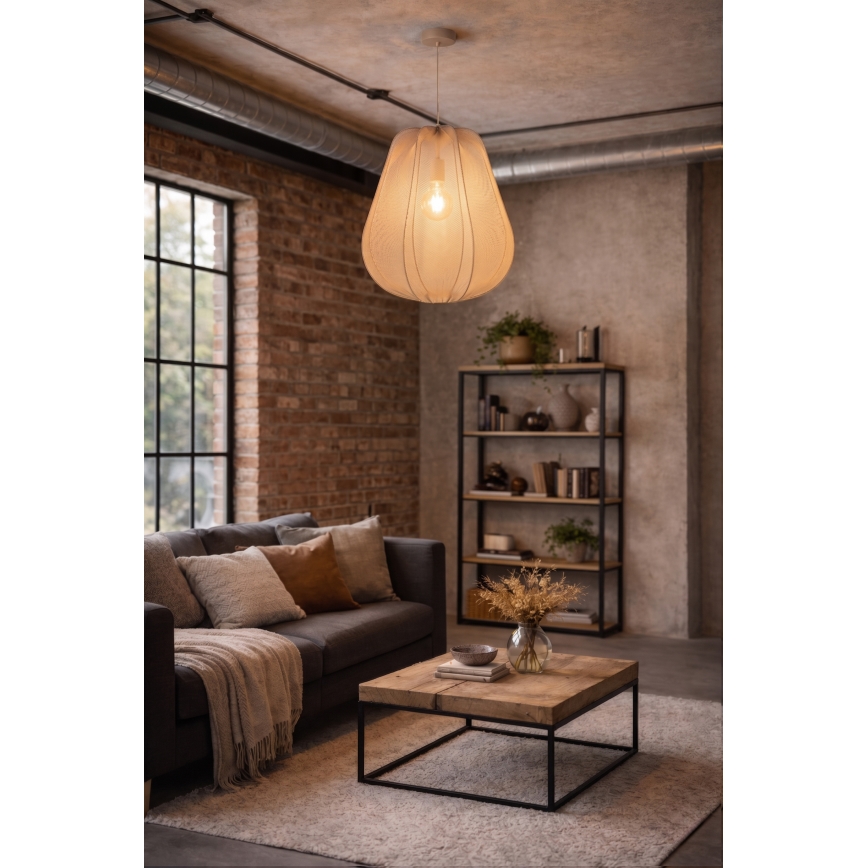 Brilagi - ARVEN LED pendant lamp on cable 1xE27/8W/230V, diameter 37 cm, beige