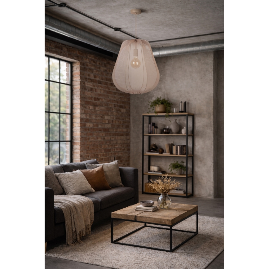 Brilagi - ARVEN LED pendant lamp on cable 1xE27/8W/230V, diameter 37 cm, beige