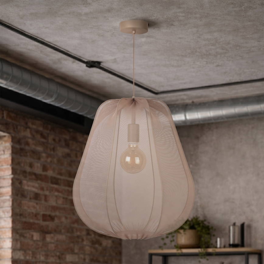 Brilagi - ARVEN LED pendant lamp on cable 1xE27/8W/230V, diameter 37 cm, beige