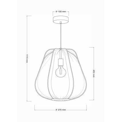 Brilagi - ARVEN LED pendant lamp on cable 1xE27/8W/230V, diameter 37 cm, beige