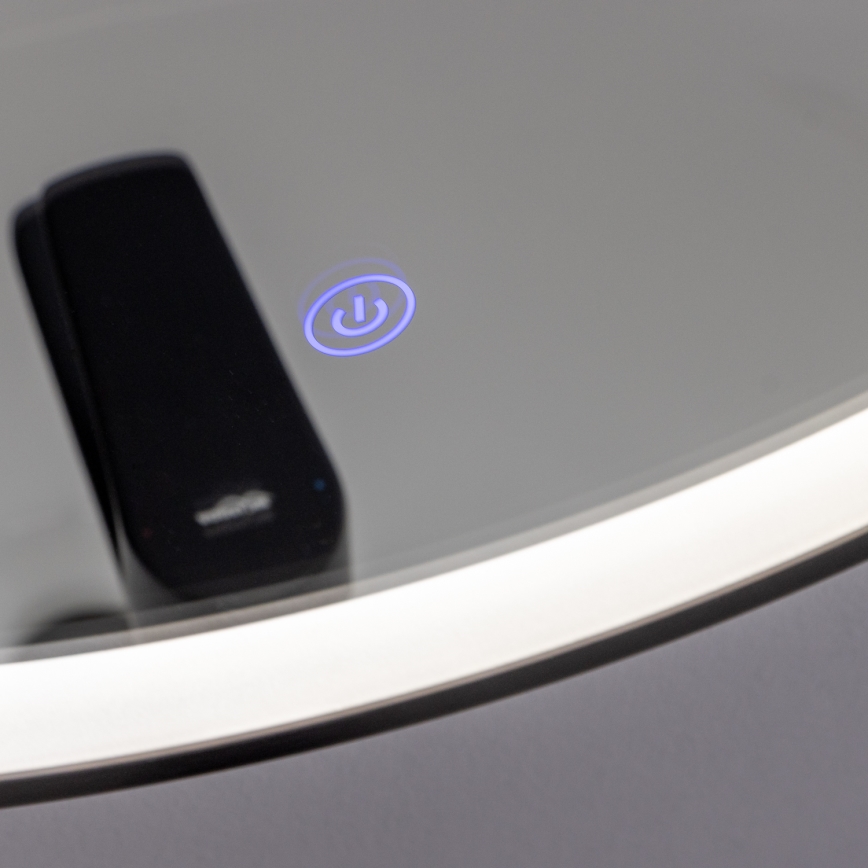 Brilagi - LED Bathroom Mirror ASTI LED/19W/230V Ø 60 cm Black IP44 CRI 90 Dimmable + CCT