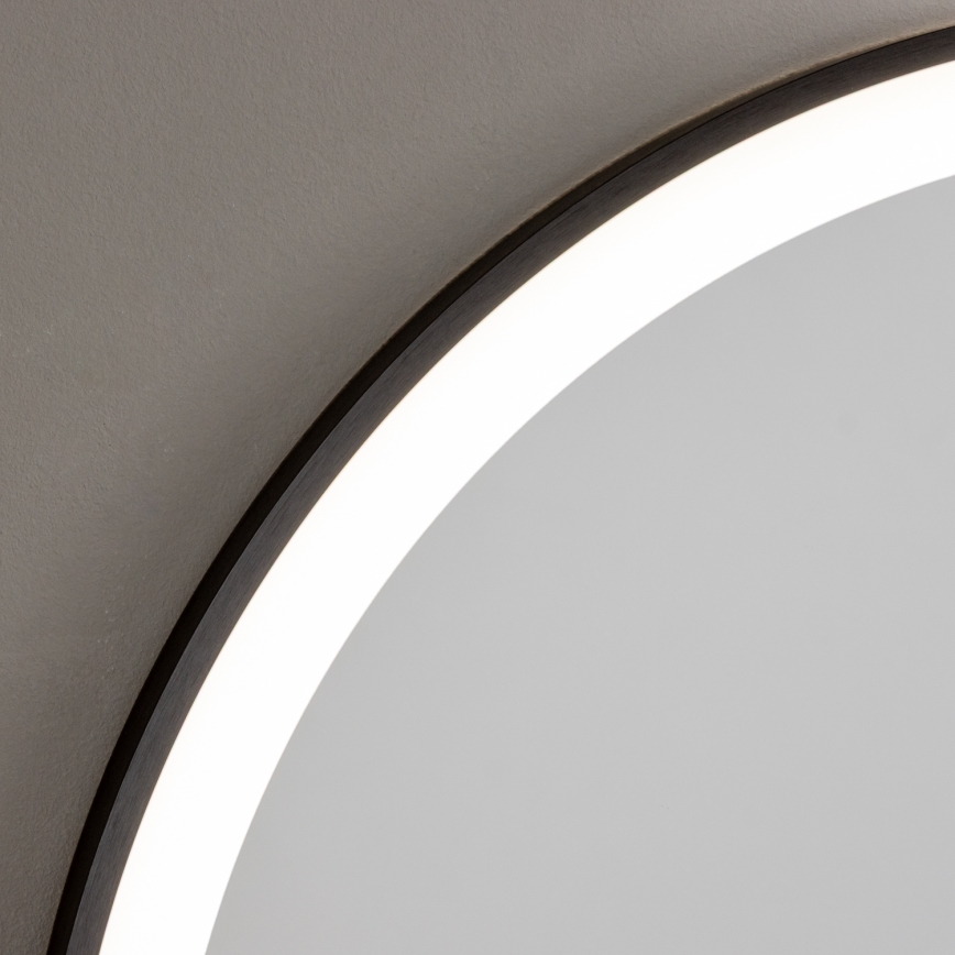 Brilagi - LED Bathroom Mirror ASTI LED/19W/230V Ø 60 cm Black IP44 CRI 90 Dimmable + CCT