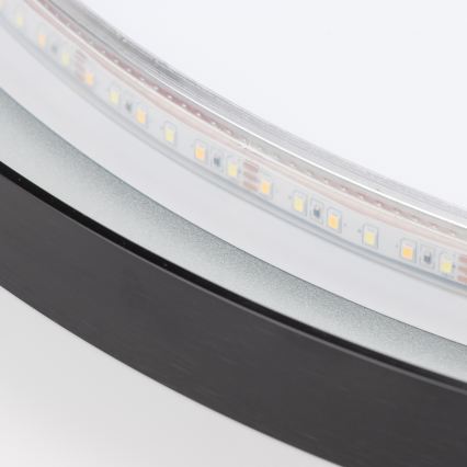 Brilagi - LED Bathroom Mirror ASTI LED/19W/230V Ø 60 cm Black IP44 CRI 90 Dimmable + CCT