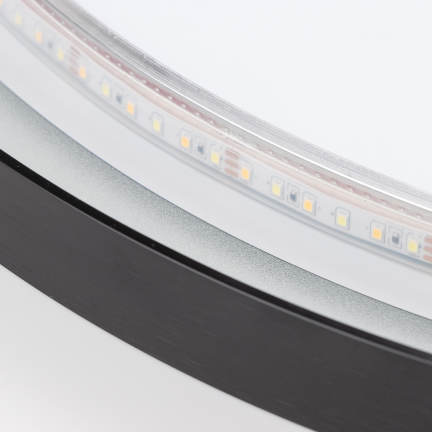 Brilagi - LED Bathroom Mirror ASTI LED/19W/230V Ø 60 cm Black IP44 CRI 90 Dimmable + CCT