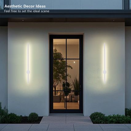 Brilagi - AURA LED Outdoor Wall Light LED/12W/230V 3000K IP54 65 cm White CRI 90