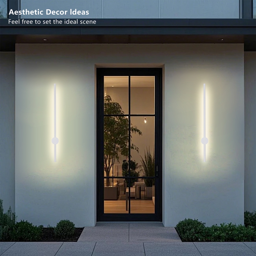 Brilagi - AURA LED Outdoor Wall Light LED/12W/230V 3000K IP54 65 cm White CRI 90