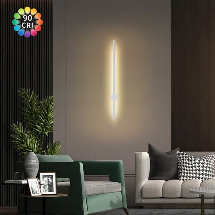 Brilagi - AURA LED Outdoor Wall Light LED/12W/230V 3000K IP54 65 cm White CRI 90