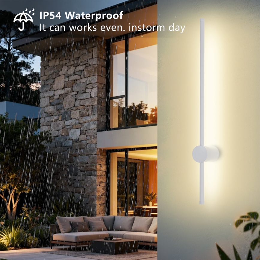 Brilagi - AURA LED Outdoor Wall Light LED/12W/230V 3000K IP54 65 cm White CRI 90